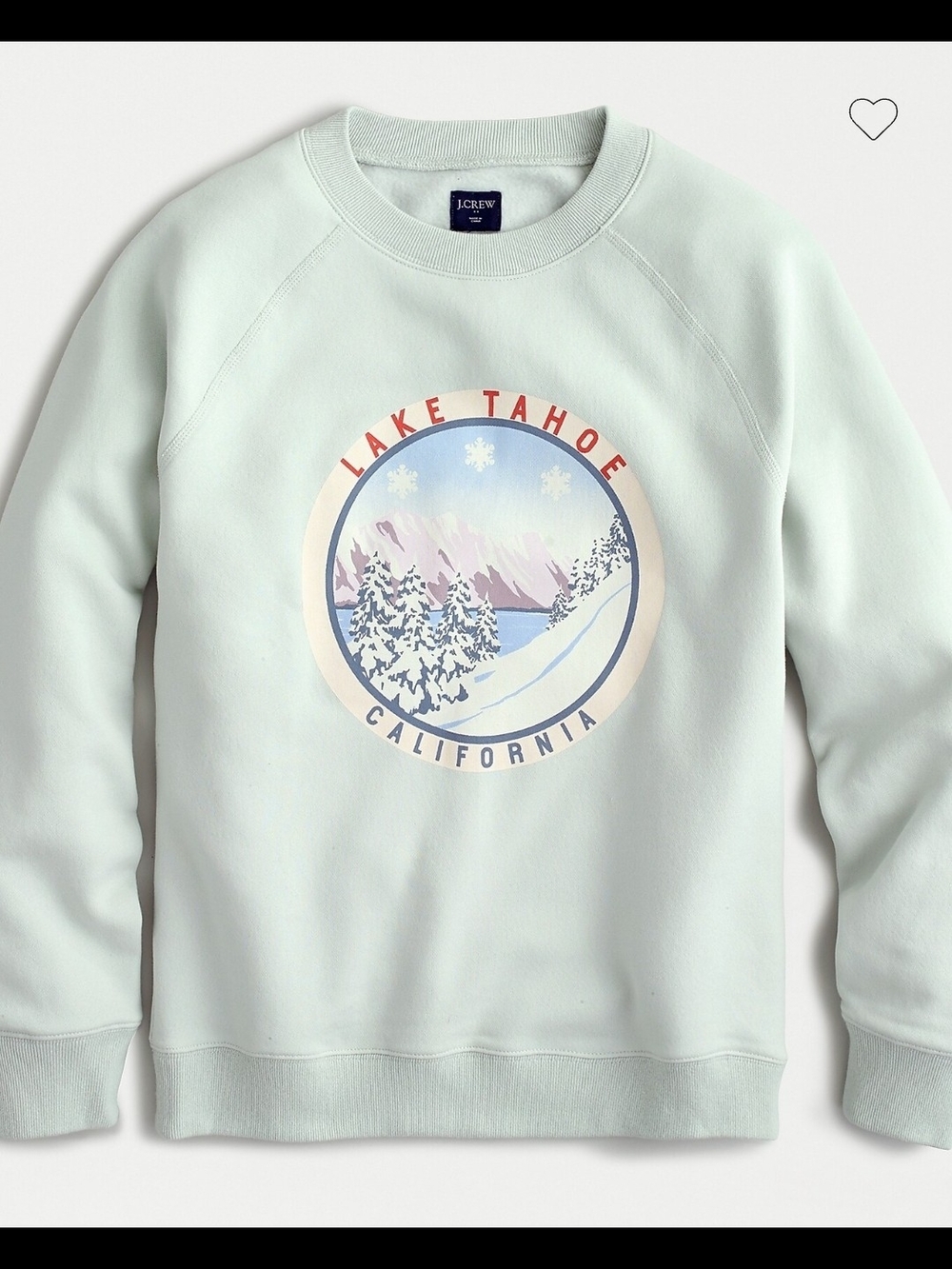 J.Crew Lake Tahoe California Graphic Sweatshirt Women’s M Mint Crewneck